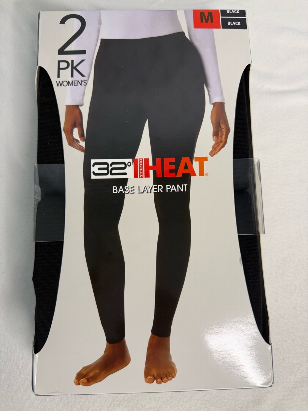 32 Degrees Ladies Base Layer Heat Pants 2-Pack Black Size Medium NIB
